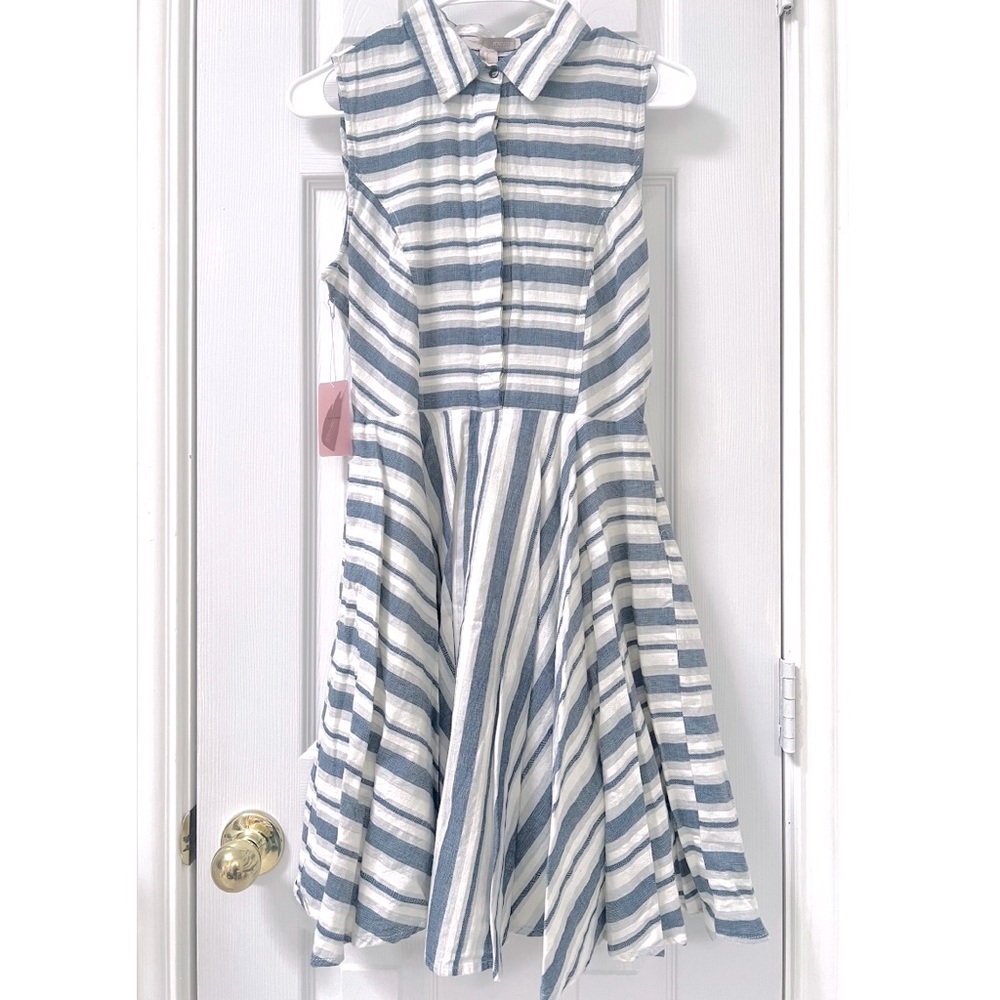 NWT Forever 21 Blue Stripped Cotton Dress
